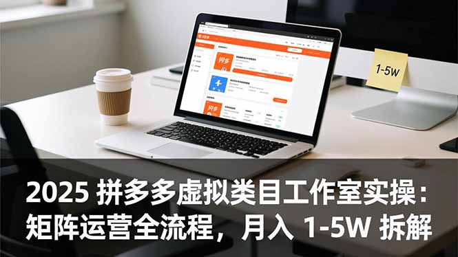 2025 拼多多虚拟类目工作室实操：矩阵运营全流程，月入 1-5W 拆解-选优云网创