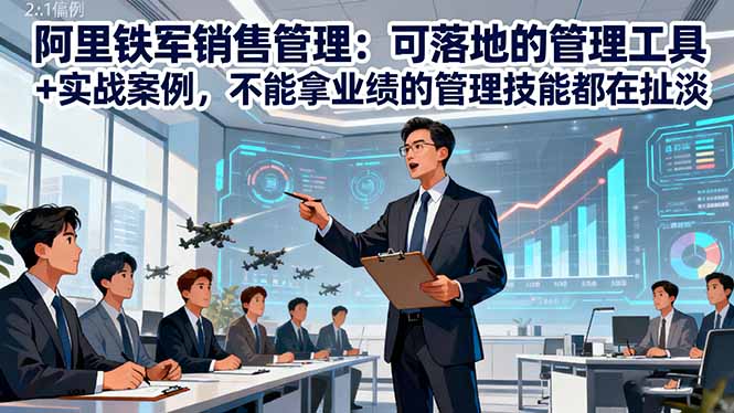 阿里铁军销售管理：可落地的管理工具+实战案例，不能拿业绩的管理都在扯淡-选优云网创