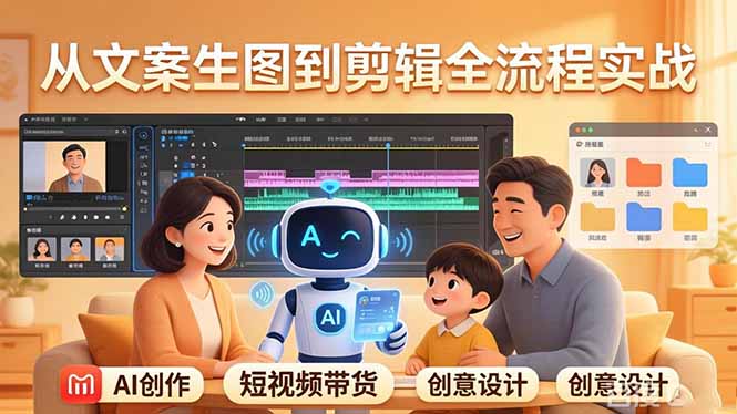 原创 AI 剧情短视频带货：AI+家庭剧情+带货广告，从文案生图到剪辑全流程实战-选优云网创