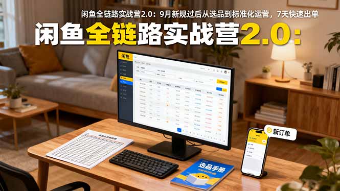 闲鱼全链路实战营2.0：9月新规过后从选品到标准化运营，7天快速出单-选优云网创