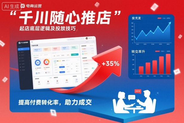 千川随心推起店底层逻辑及投放技巧，提高付费转化率，助力成交-选优云网创