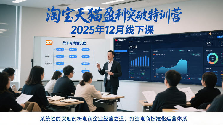淘宝天猫盈利突破特训营25年12月线下课，系统性的深度剖析电商企业经营之道，打造电商标准化运营体系-选优云网创