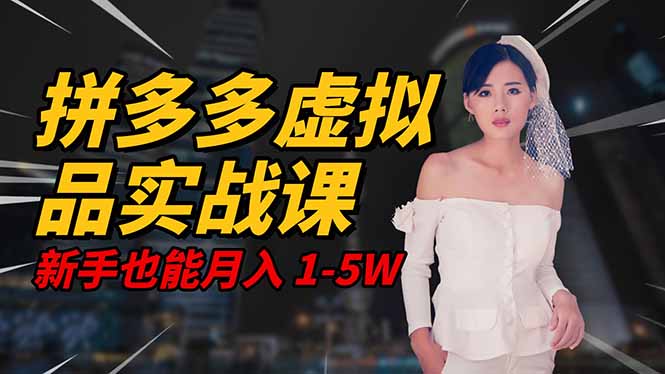 2025 拼多多虚拟品系统实战课，轻资产项目，可矩阵开工作室，新手也能…-选优云网创