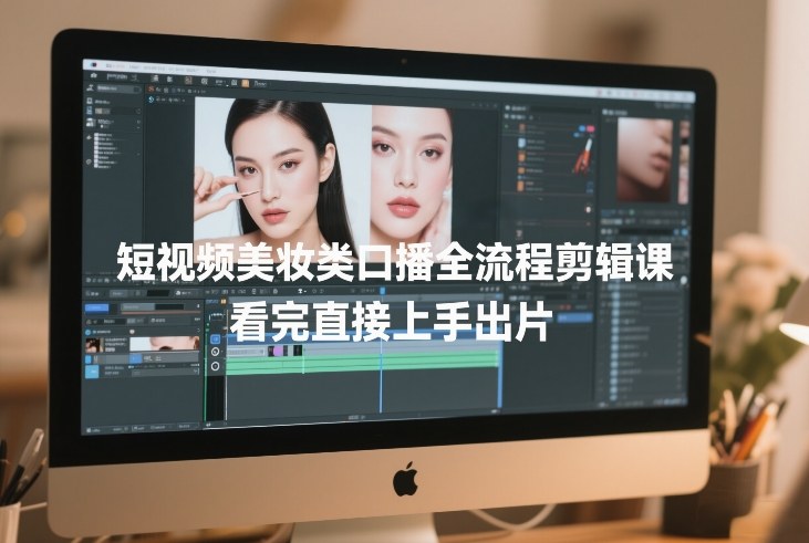 短视频美妆类口播全流程剪辑课，看完直接上手出片-选优云网创