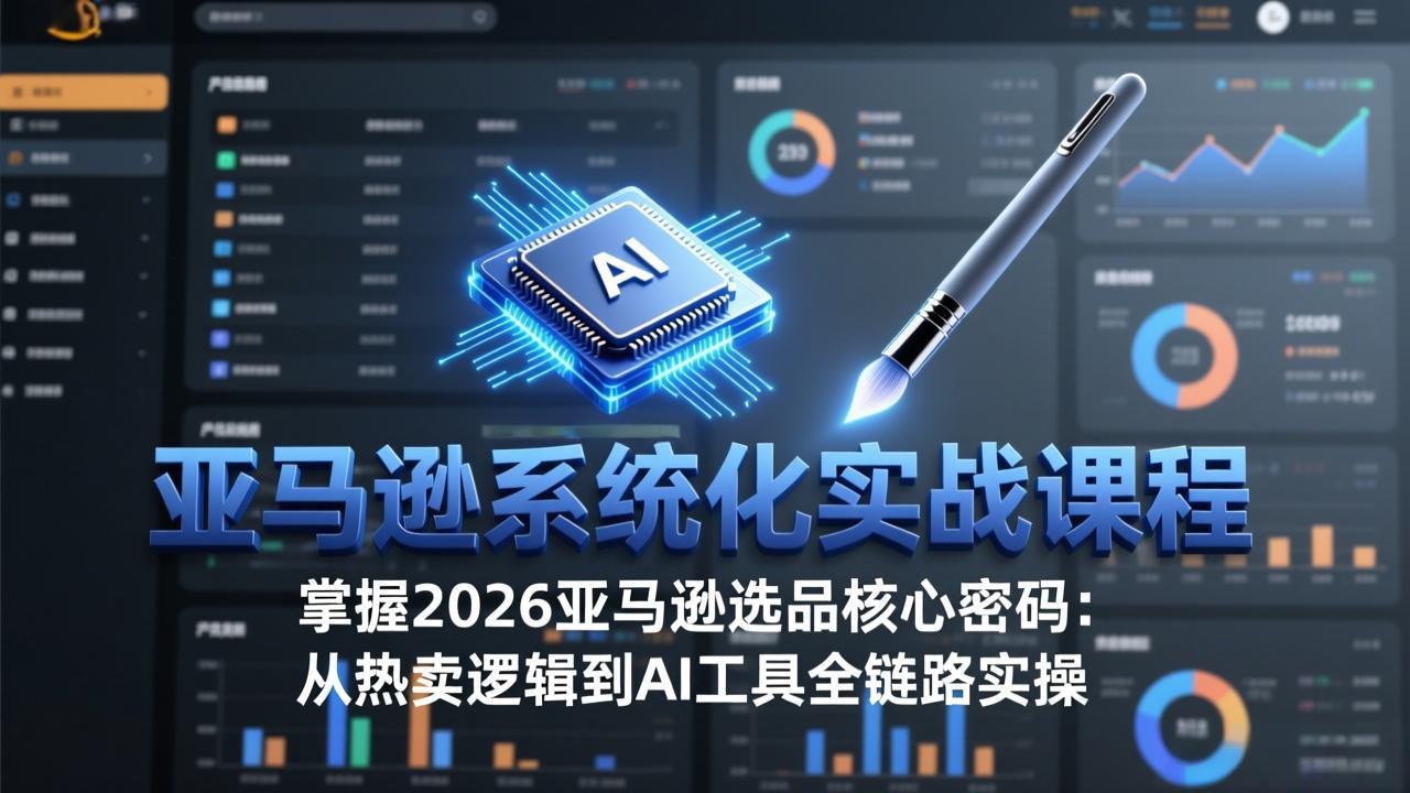 亚马逊系统化实战课-更新3月：2026最新选品方法论，从热卖原因分析到AI作图，提升选品成功率-选优云网创
