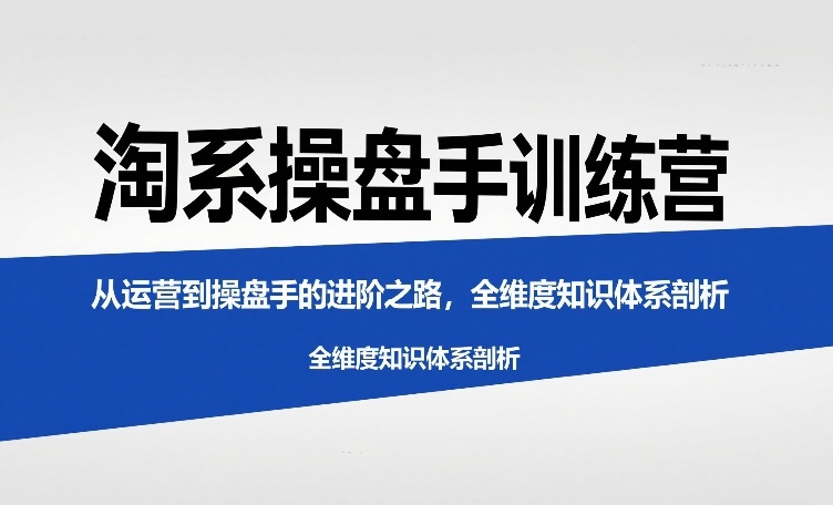 淘系操盘手训练营，从运营到操盘手的进阶之路，全维度知识体系剖析(更新)-选优云网创