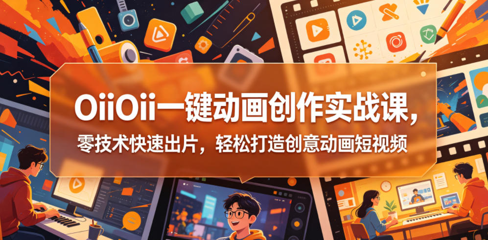 OiiOii一键动画创作实战课，零技术快速出片，轻松打造创意动画短视频-选优云网创