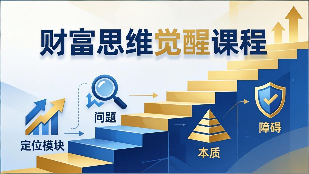 财富思维觉醒第十期：3天大课四大模块，精准定位问题看清本质，扫清人生障碍-选优云网创