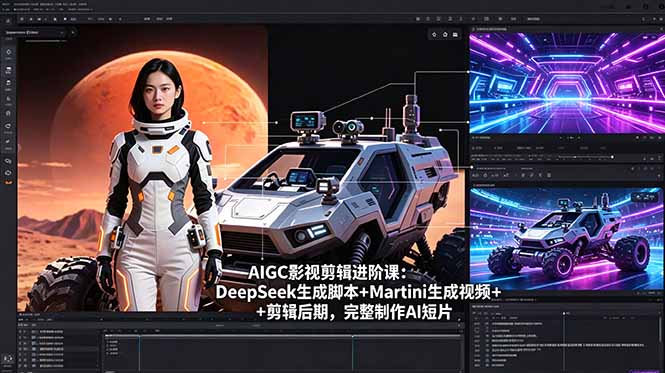 AIGC影视剪辑进阶课：DeepSeek生成脚本+Martini生成视频+剪辑后期，完整制作AI短片-选优云网创
