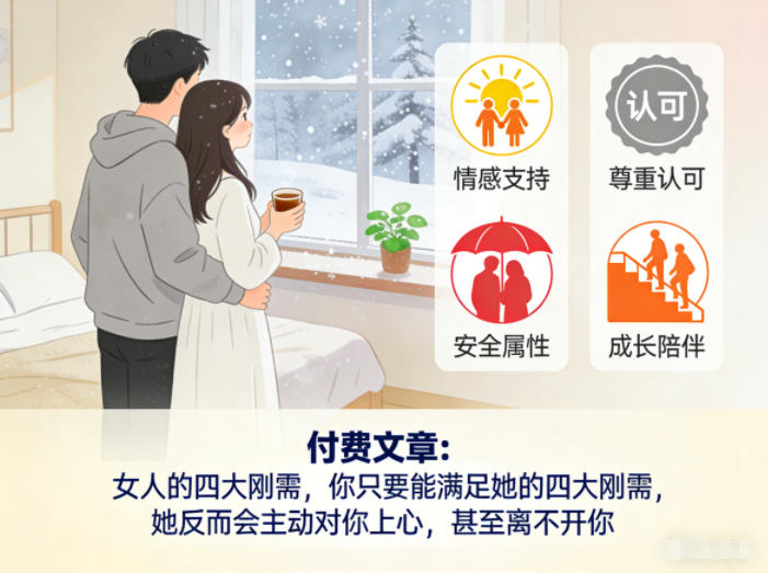 付费文章:女人的四大刚需,你只要能满足她的四大刚需,她反而会主动对你上心,甚至离不开你-选优云网创