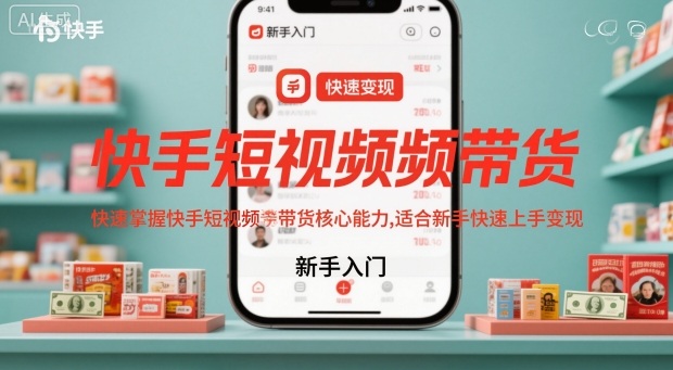 快手短视频带货，快速掌握快手短视频带货核心能力，适合新手快速上手变现-选优云网创