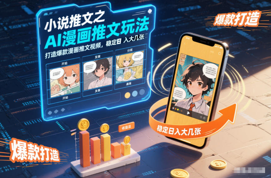 小说推文之AI漫画推文玩法，打造爆款漫画推文视频，稳定日入大几张-选优云网创