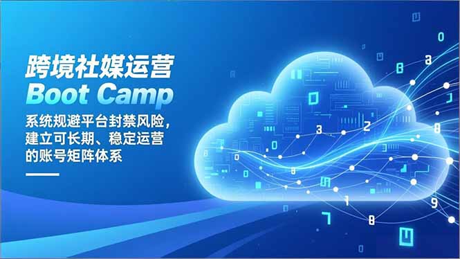 跨境社媒运营Boot Camp：系统规避平台封禁风险，建立可长期、稳定运营的账号矩阵体系-选优云网创