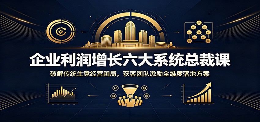 企业利润增长六大系统总裁课：破解传统生意经营困局，获客团队激励全维度落地方案-选优云网创