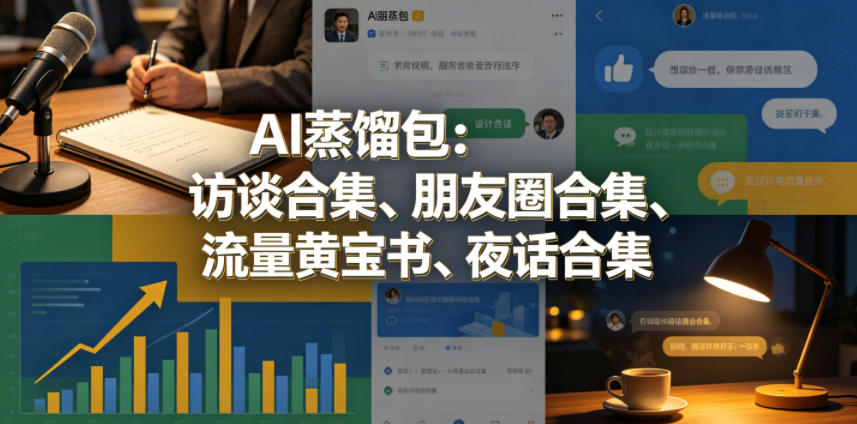 AI蒸馏包：访谈合集、朋友圈合集、流量黄宝书、夜话合集【文档】-选优云网创