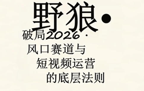 野狼团队·多平台实操运营课，覆盖AI口播、服装、好物、漫剪等热门玩法(更新4月)-选优云网创
