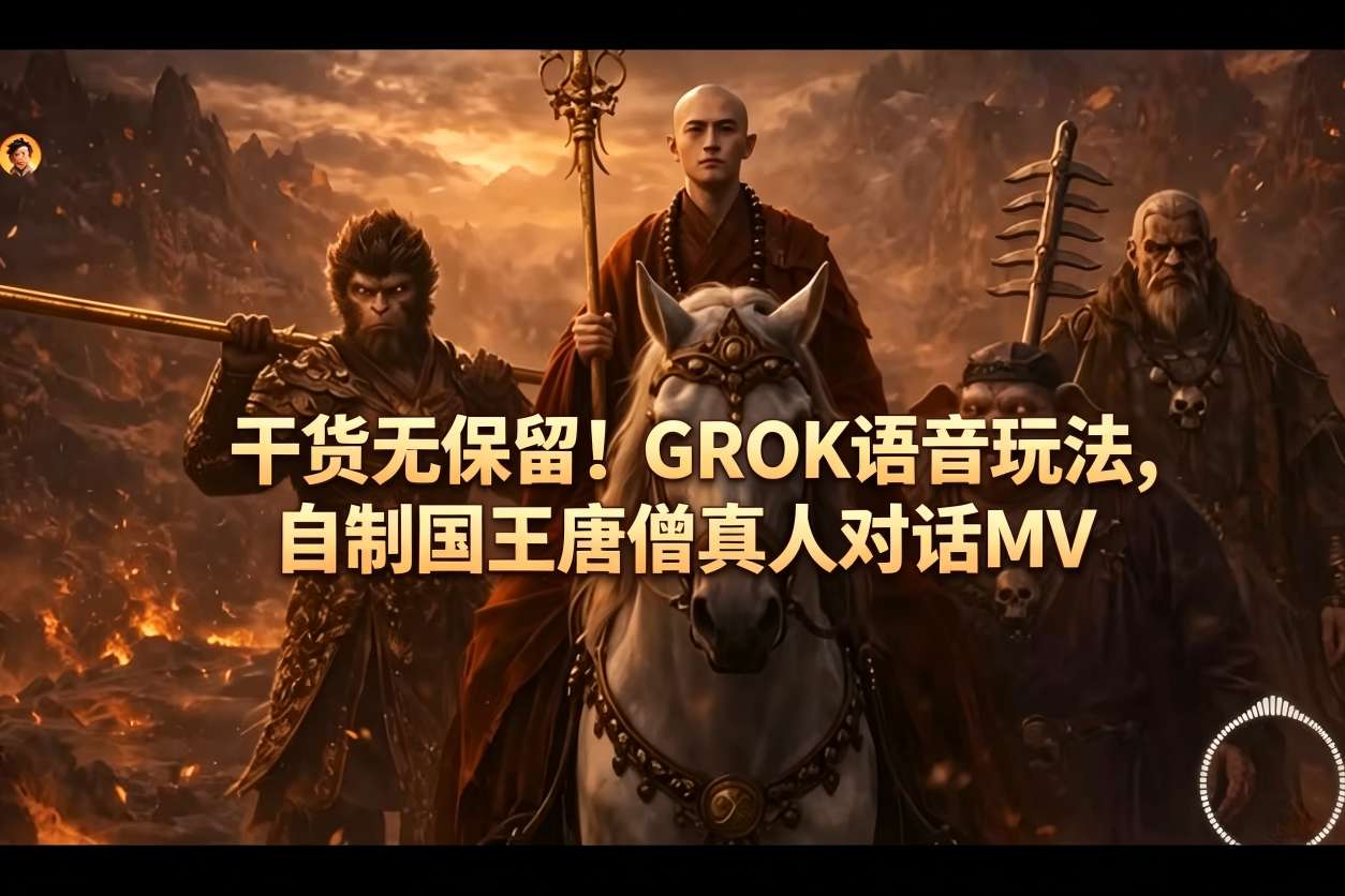 干货无保留！GROK语音玩法，自制国王唐僧真人对话MV-选优云网创