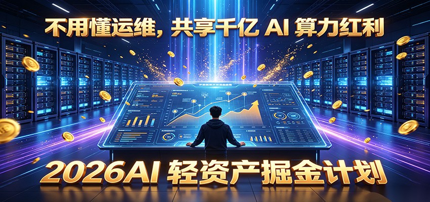 不用懂运维,共享千亿 AI 算力红利,2026AI 轻资产掘金计划-选优云网创
