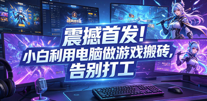 震撼首发！小白利用电脑做游戏搬砖，告别打工【揭秘】-选优云网创