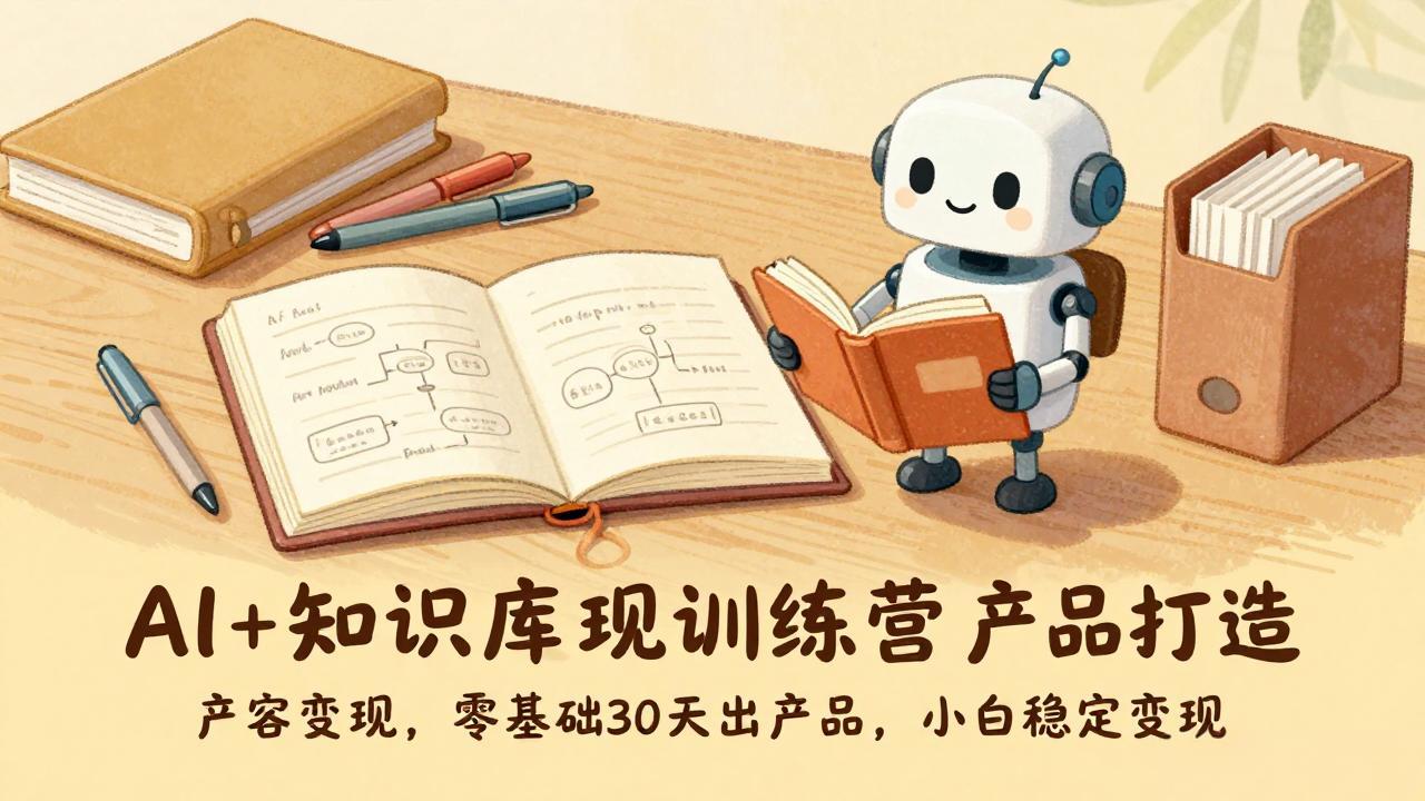 AI+知识库变现训练营，产品打造、内容创作、全平台变现，零基础30天出产品，小白稳定变现-选优云网创