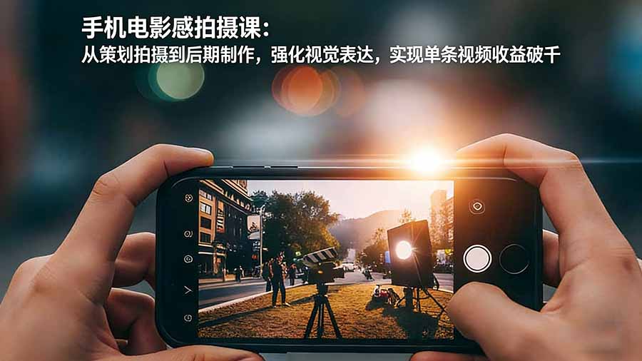 手机电影感拍摄课:从策划拍摄到后期制作,强化视觉表达,实现单条视频收益破千-选优云网创