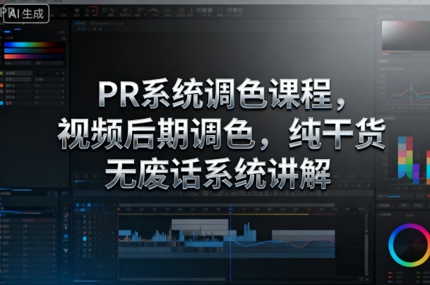 PR系统调色课程，视频后期调色，纯干货无废话系统讲解-选优云网创