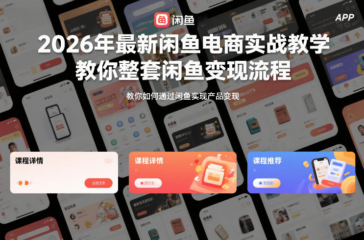 2026年最新闲鱼电商实战教学，教你整套闲鱼变现流程-选优云网创