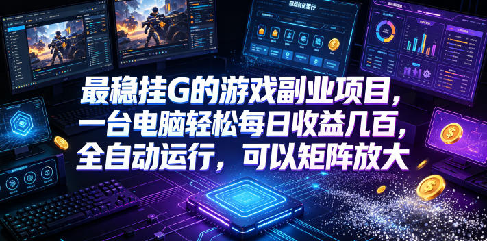 最稳挂G的游戏副业项目,一台电脑轻松每日收益几百,全自动运行,可以矩阵放大【揭秘】-选优云网创