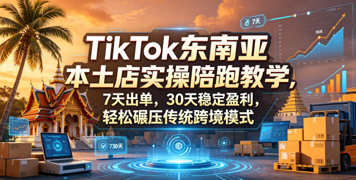 TikTok东南亚本土店实操陪跑教学，7天出单，30天稳定盈利，轻松碾压传统跨境模式(更新0819)-选优云网创