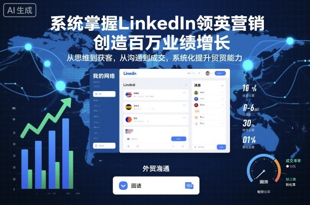 系统掌握LinkedIn领英营销，创造百万业绩增长，从思维到获客，从沟通到成交，系统化提升外贸能力-选优云网创