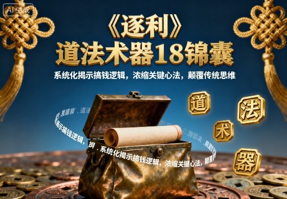 《逐利》道法术器18锦囊，系统化揭示搞钱逻辑，浓缩关键心法，颠覆传统思维(更新)-选优云网创