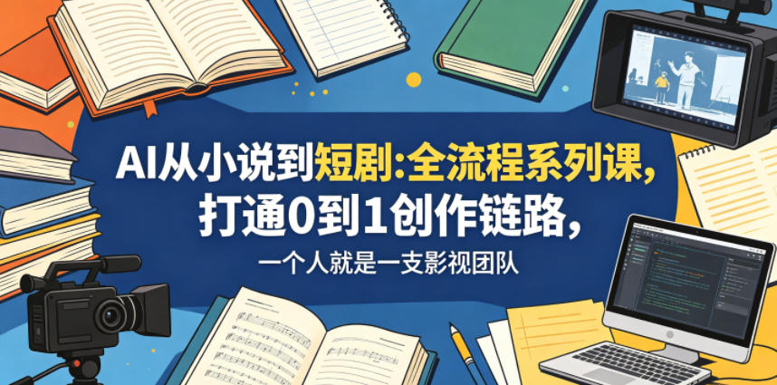 AI从小说到短剧全流程系列课,打通0到1创作链路,一个人就是一支影视团队-选优云网创