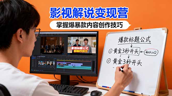 影视解说变现营：通过30+实战案例爆款内容创作技巧，掌握影视解说盈利密码-选优云网创