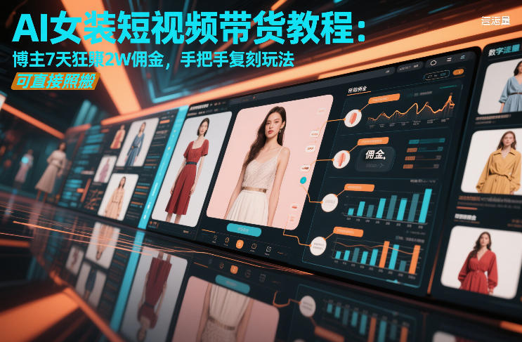 AI女装短视频带货教程：博主7天狂賺2W佣金，手把手复刻玩法，可直接照搬-选优云网创