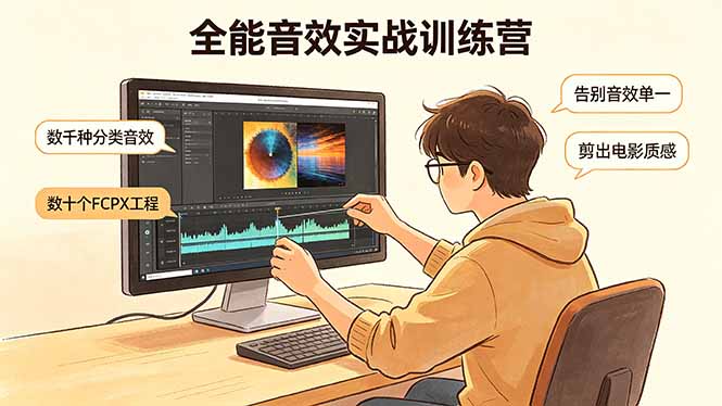 全能音效实战训练营：数千种分类音效+数十个FCPX工程，告别音效单一，剪出电影质感-选优云网创