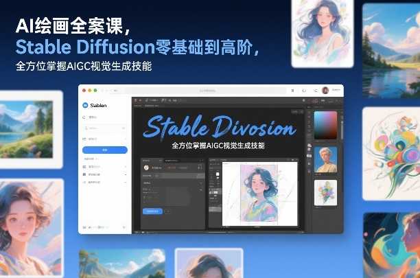 AI绘画全案课，Stable Diffusion零基础到高阶，全方位掌握AIGC视觉生成技能-选优云网创
