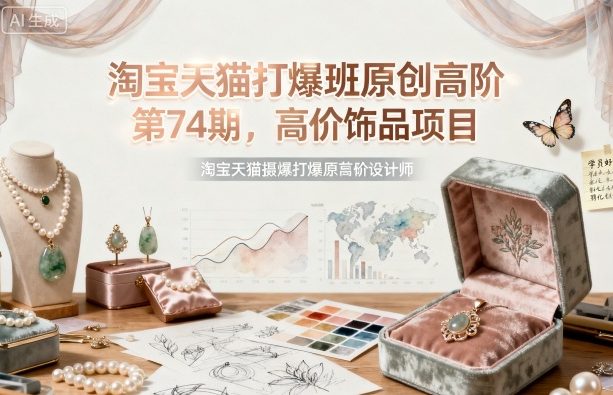 淘宝天猫打爆班原创高阶第74期，高价饰品项目-选优云网创