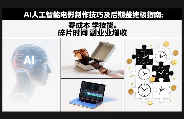 AI人工智能电影制作技巧及后期完整终极指南：零成本学技能，碎片时间副业增收-选优云网创