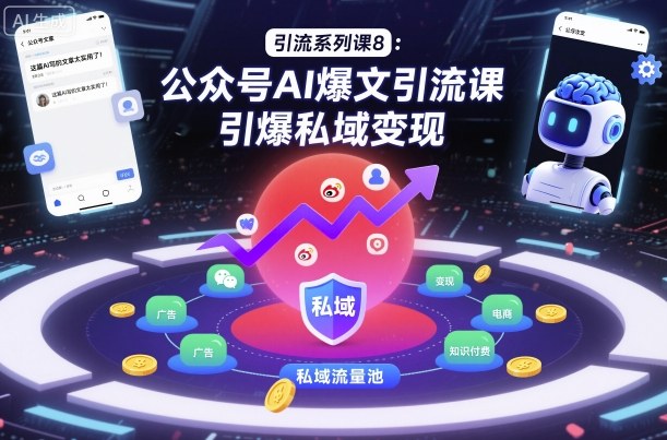 引流系列课8：公众号AI爆文引流课，引爆私域变现-选优云网创