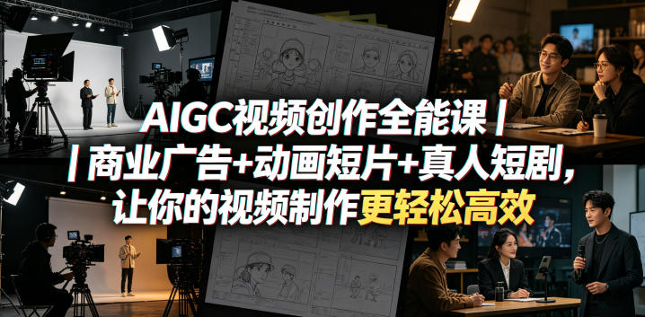 AIGC视频创作全能课｜商业广告+动画短片+真人短剧，让你的视频制作更轻松高效-选优云网创