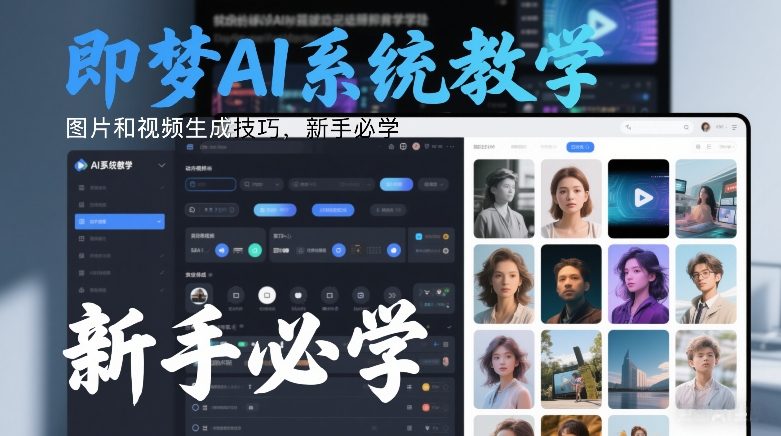 即梦AI系统教学，图片和视频生成技巧，新手必学-选优云网创