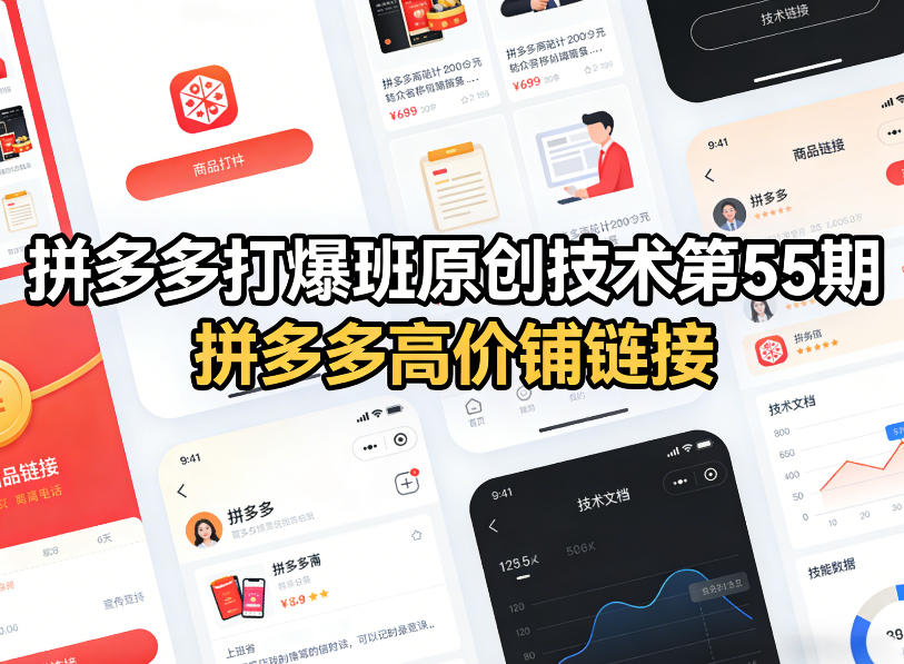 拼多多打爆班原创技术第55期，拼多多高价铺链接-选优云网创