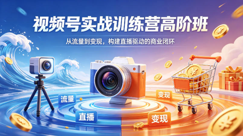 视频号实战训练营高阶班，从流量到变现，构建直播驱动的商业闭环(26年4月)-选优云网创