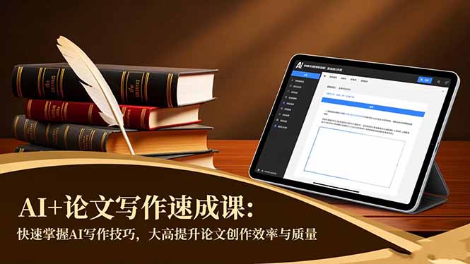 AI+论文写作速成课：快速掌握AI写作技巧，大幅提升论文创作效率与质量-选优云网创
