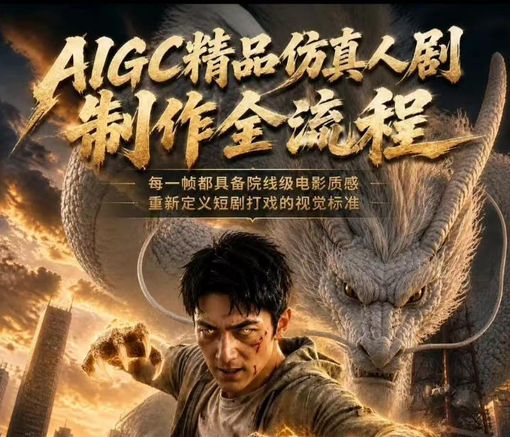 AIGC精品仿真人剧豢龙人全流程制作解析2026，国风仿真人创作+打斗剧情+人设编排，一站式AI短剧入门-选优云网创