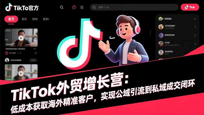 TikTok外贸增长营：低成本获取海外精准客户，实现公域引流到私域成交闭环-选优云网创