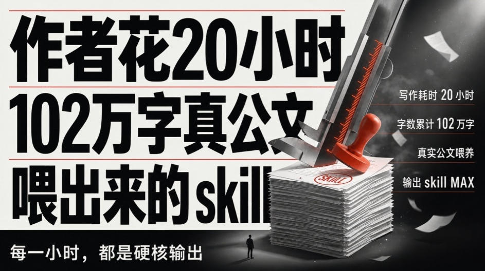 作者花20小时,102万字真公文喂出来的写作skill!体制内公文必备的公文排版Skill来了!-选优云网创