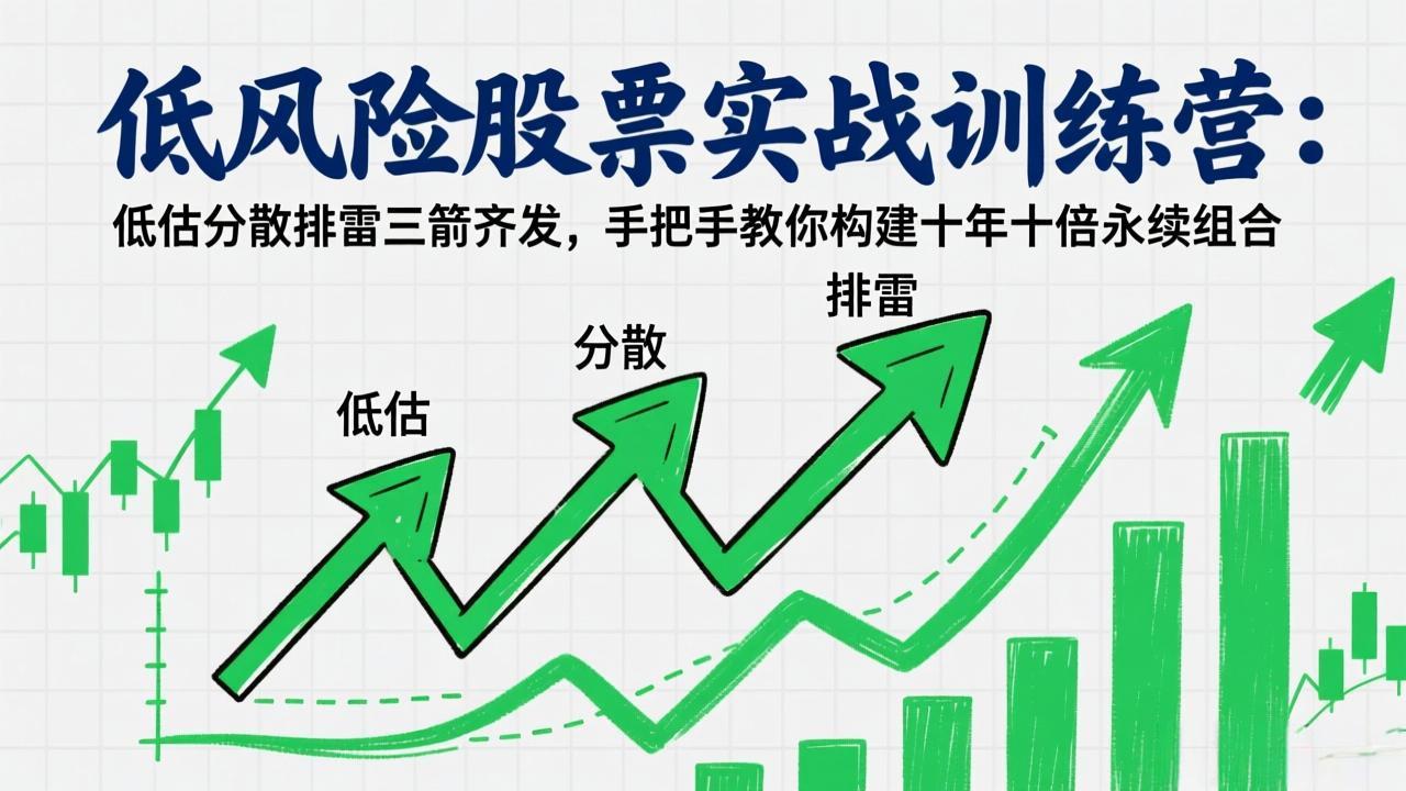 低风险股票实战训练营：低估分散排雷三箭齐发，手把手教你构建十年十倍永续组合-选优云网创