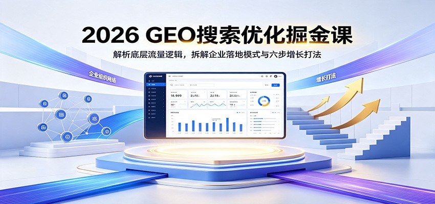 2026 GEO搜索优化掘金课：解析底层流量逻辑，拆解企业落地模式与六步增长打法-选优云网创