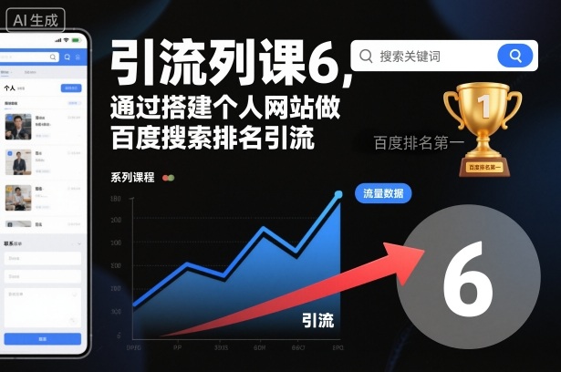 引流系列课6，通过搭建个人网站做百度搜索排名引流-选优云网创